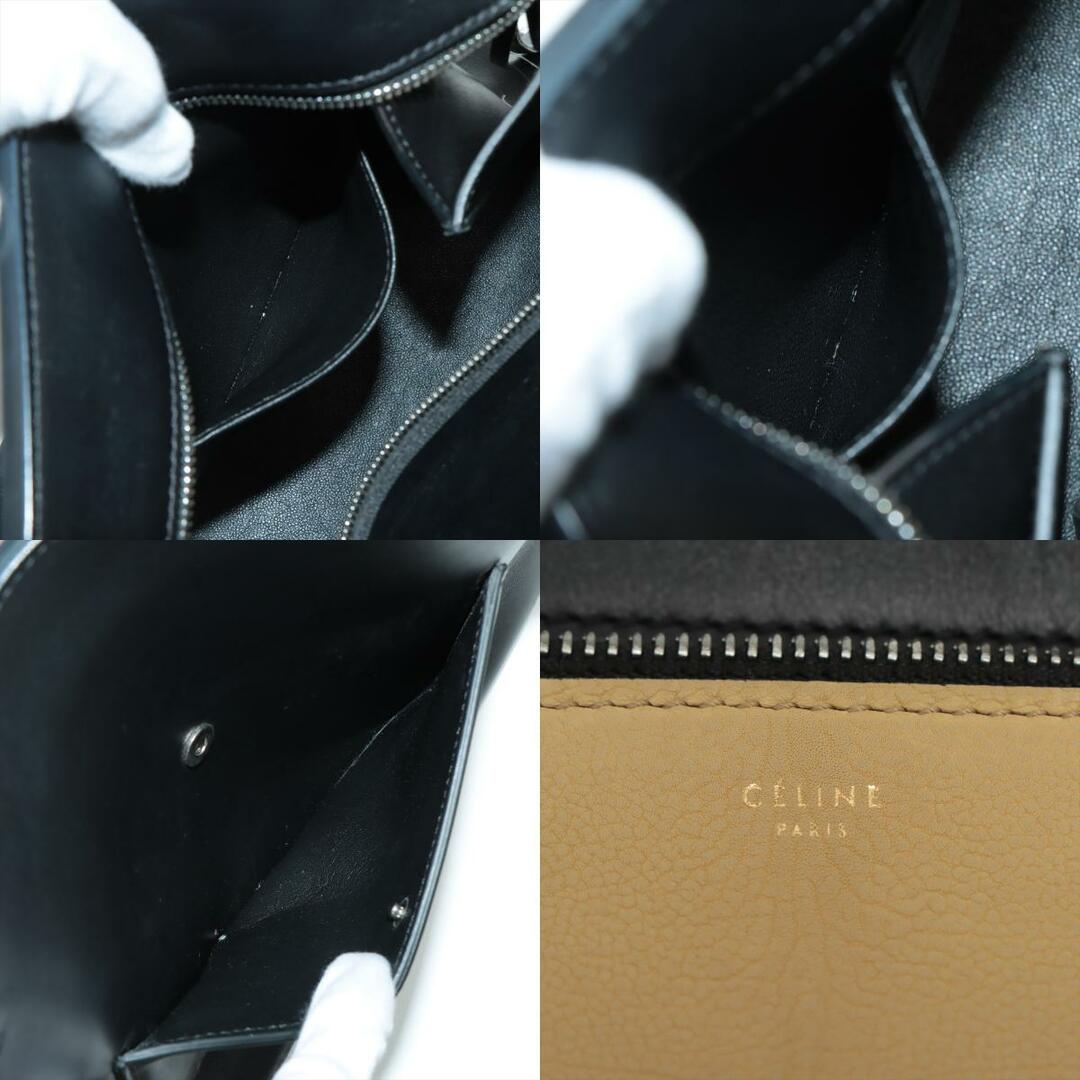 celine(セリーヌ)の美品 セリーヌ エッジ ミディアム レザー ハンドバッグ トート トップハンドル 本革 ブラック 黒 イエロー レディース EEM T25-6 レディースのバッグ(ハンドバッグ)の商品写真