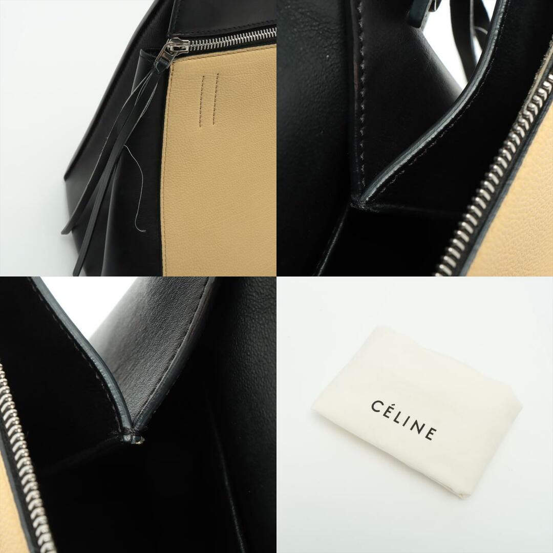 celine(セリーヌ)の美品 セリーヌ エッジ ミディアム レザー ハンドバッグ トート トップハンドル 本革 ブラック 黒 イエロー レディース EEM T25-6 レディースのバッグ(ハンドバッグ)の商品写真