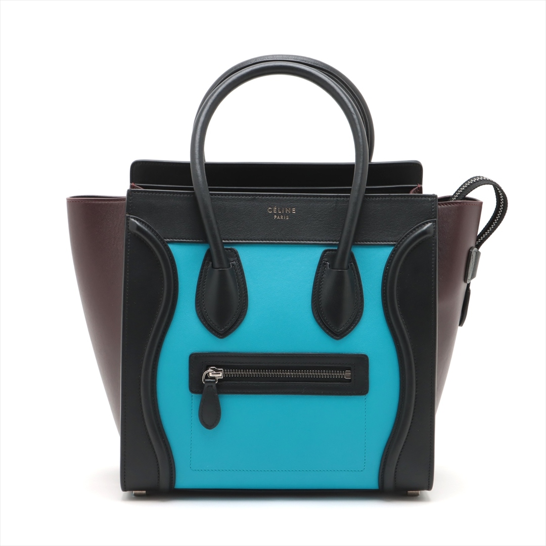 celine(セリーヌ)の新品同様 セリーヌ ラゲージ マイクロ ショッパー レザー ハンドバッグ トート 本革 ブラック 黒 レディース EEM T26-8 レディースのバッグ(ハンドバッグ)の商品写真