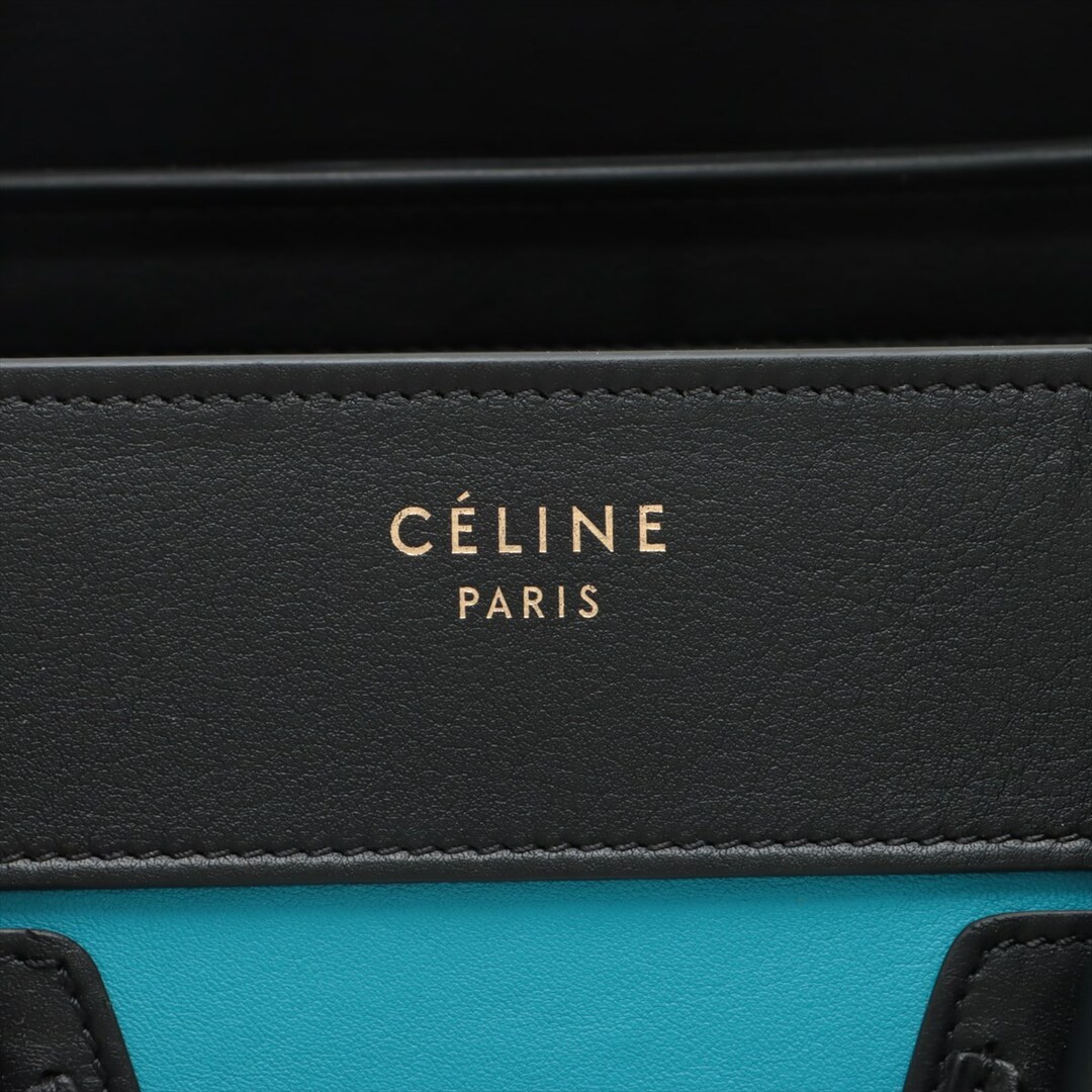 celine(セリーヌ)の新品同様 セリーヌ ラゲージ マイクロ ショッパー レザー ハンドバッグ トート 本革 ブラック 黒 レディース EEM T26-8 レディースのバッグ(ハンドバッグ)の商品写真