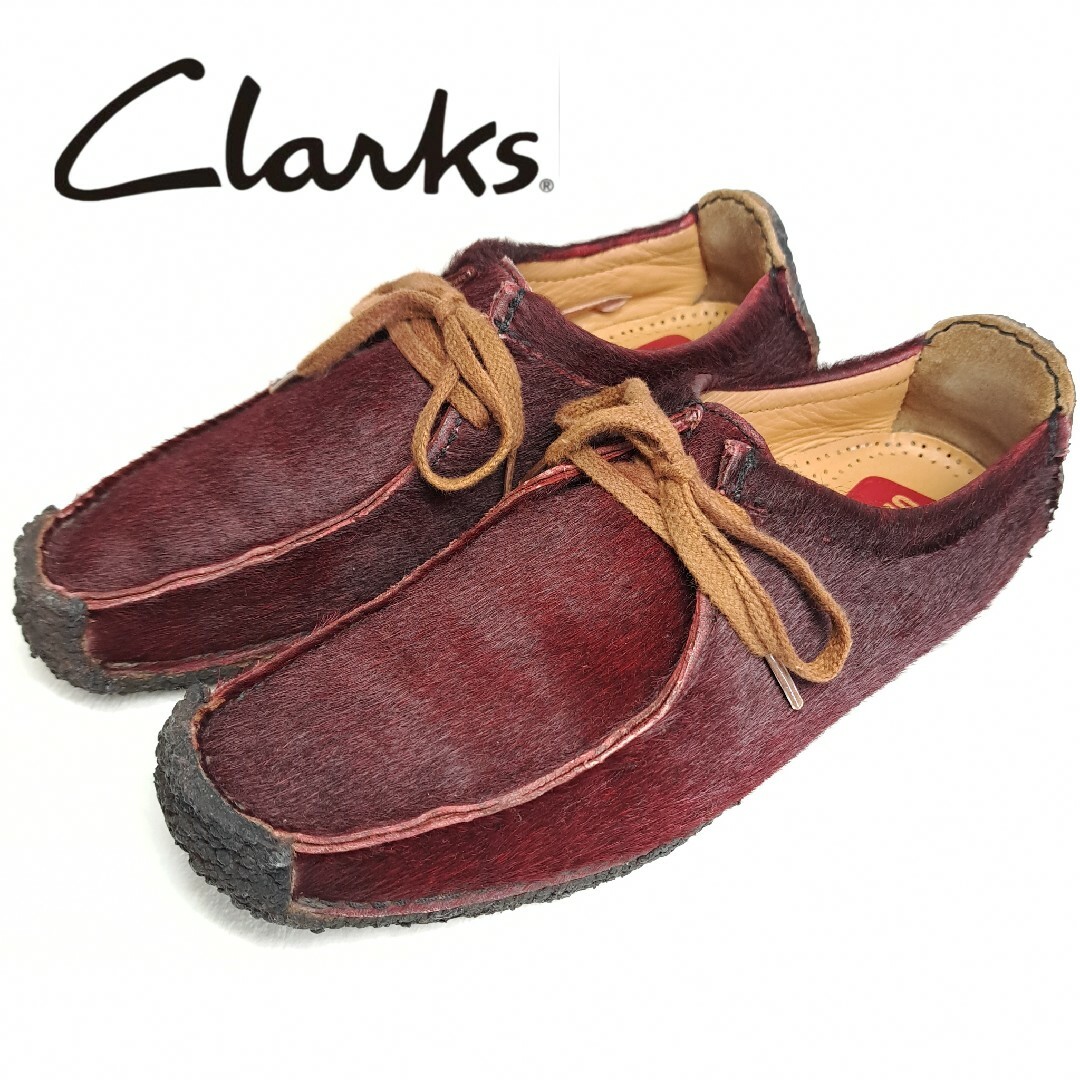 Clarks(クラークス)の【美品】Clarks original ワラビー ハラコ ワインレッド 24.0 レディースの靴/シューズ(スリッポン/モカシン)の商品写真