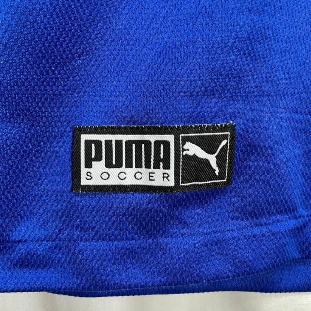 PUMA(プーマ)の90s PUMA プーマ ゲームシャツ 半袖 トリコロール 好配色 日本製 古着 メンズのトップス(Tシャツ/カットソー(半袖/袖なし))の商品写真