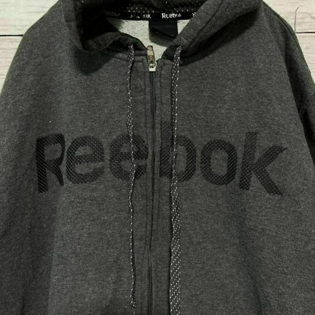 Reebok(リーボック)のリーボック フルジップ スウェットパーカー ビッグロゴ 裏起毛 ポケット 9j メンズのトップス(パーカー)の商品写真