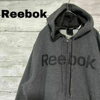 リーボック(Reebok)のリーボック フルジップ スウェットパーカー ビッグロゴ 裏起毛 ポケット 9j(パーカー)