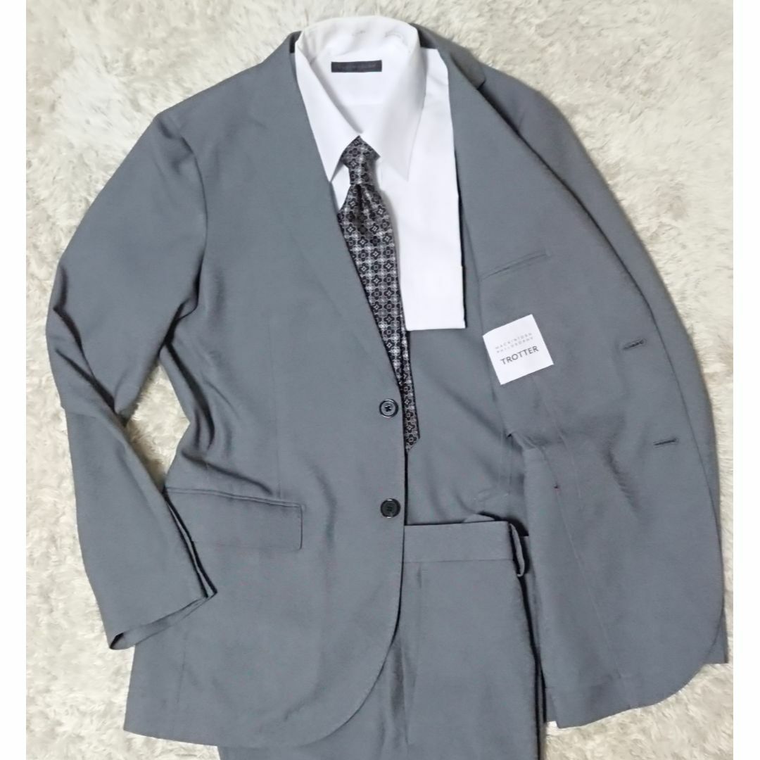 MACKINTOSH PHILOSOPHY(マッキントッシュフィロソフィー)のマッキントッシュフィロソフィー トロッタースーツ 無地 灰色 L ポリエステル メンズのスーツ(セットアップ)の商品写真