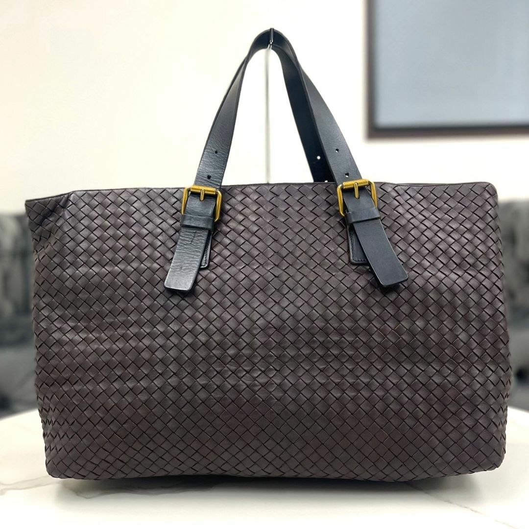 Bottega Veneta(ボッテガヴェネタ)の美品☆　ボッテガヴェネタ　トートバッグ　レザー　ダークブラウン　イントレチャート メンズのバッグ(トートバッグ)の商品写真