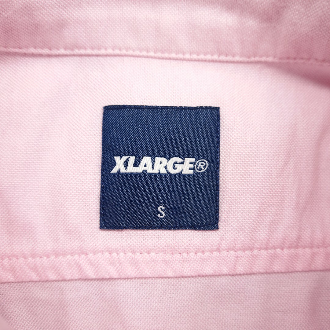 XLARGE(エクストララージ)の【美品】X-LARGE 半袖 オックスフォード シャツ刺繍 ロゴ ピンク S メンズのトップス(シャツ)の商品写真