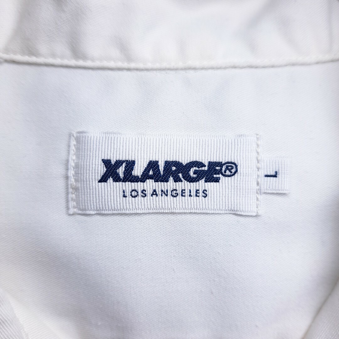 XLARGE(エクストララージ)の【美色】X-LARGE 開襟シャツ 刺繍 ビッグロゴ ティファニーブルー 白 L メンズのトップス(シャツ)の商品写真