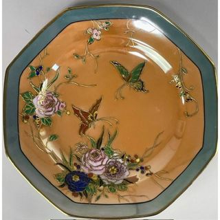 ノリタケ(Noritake)の【希少】オールドノリタケ 20.3cm 薔薇 蝶 一陳盛り ラスター彩 プレート(陶芸)