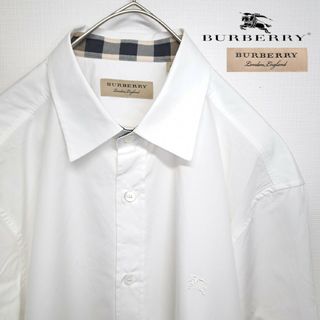 BURBERRY - 【極美品/現行タグ】BURBERRY ノバチェック 長袖 シャツ 白 L