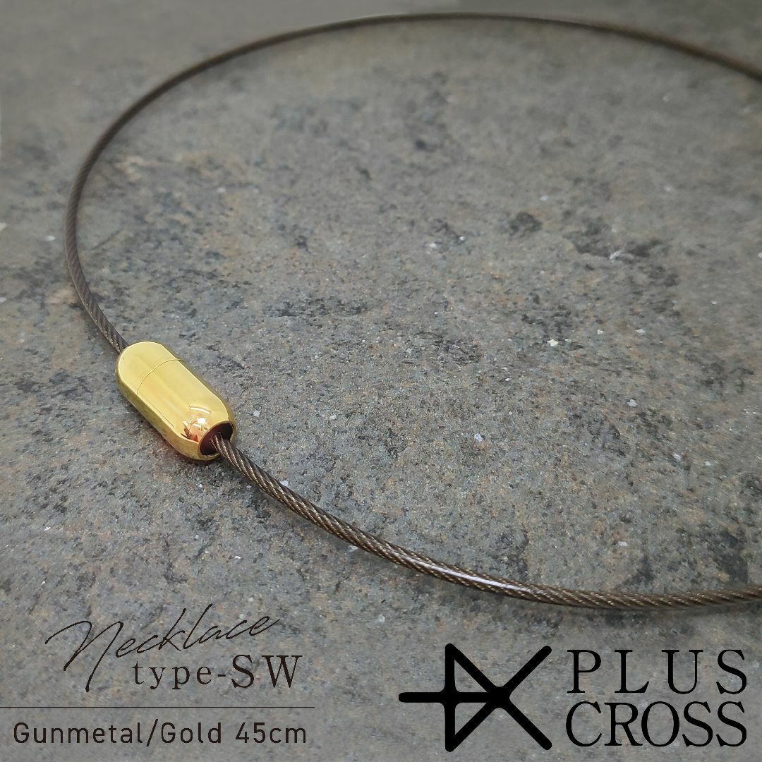 スポーツネックレス PLUSCROSS SW テニス GM/GD 45cm レディースのアクセサリー(ネックレス)の商品写真