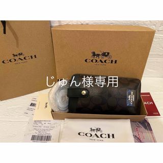 COACH スマホショルダーバッグ ブラック×ブラウンシグネチャー新品未使用品