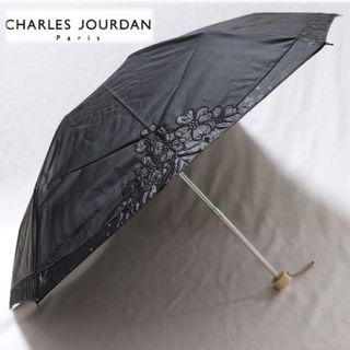 シャルルジョルダン(CHARLES JOURDAN)の《シャルル・ジョルダン》新品 軽量 上品刺繍 晴雨兼用折りたたみ傘 雨傘 日傘 (傘)
