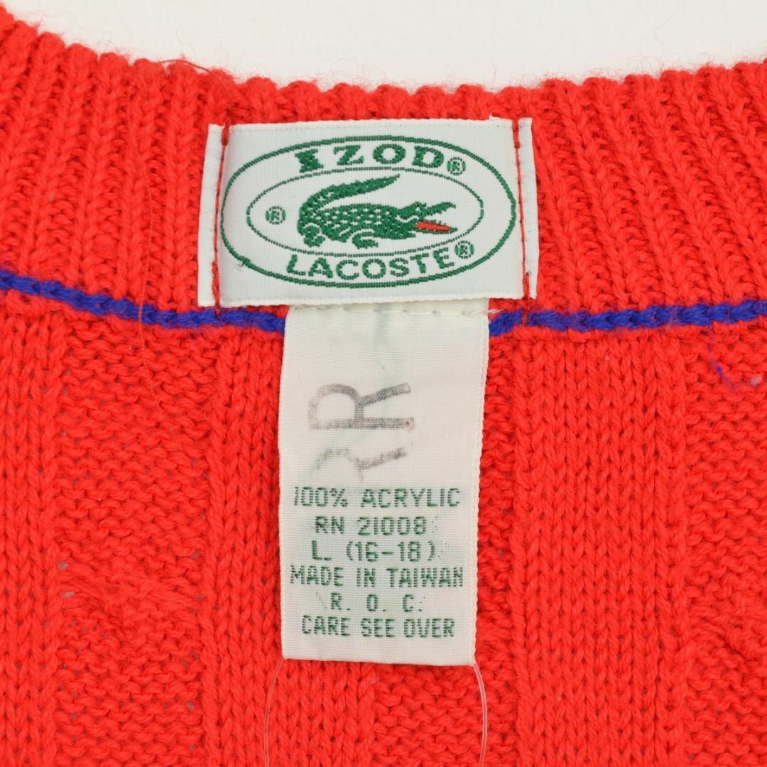 LACOSTE(ラコステ)の【IZODLACOSTE】80s〜90s ケーブル編み スクールニットセーター レディースのトップス(ニット/セーター)の商品写真