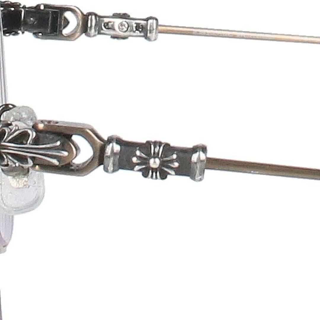 Chrome Hearts(クロムハーツ)のクロムハーツ  BUBBA-A クロステンプルメタルフレームラウンドサングラス/眼鏡 メンズ 49□22-145 メンズのファッション小物(ストール)の商品写真