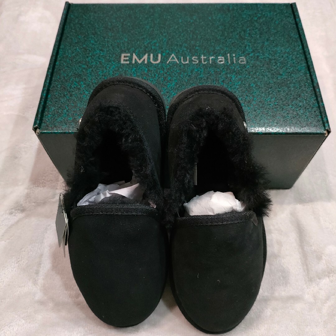 EMU Australia(エミュオーストラリア)の【新品箱付き】EMU Australia　黒　ショートムートン　25cm レディースの靴/シューズ(ブーツ)の商品写真