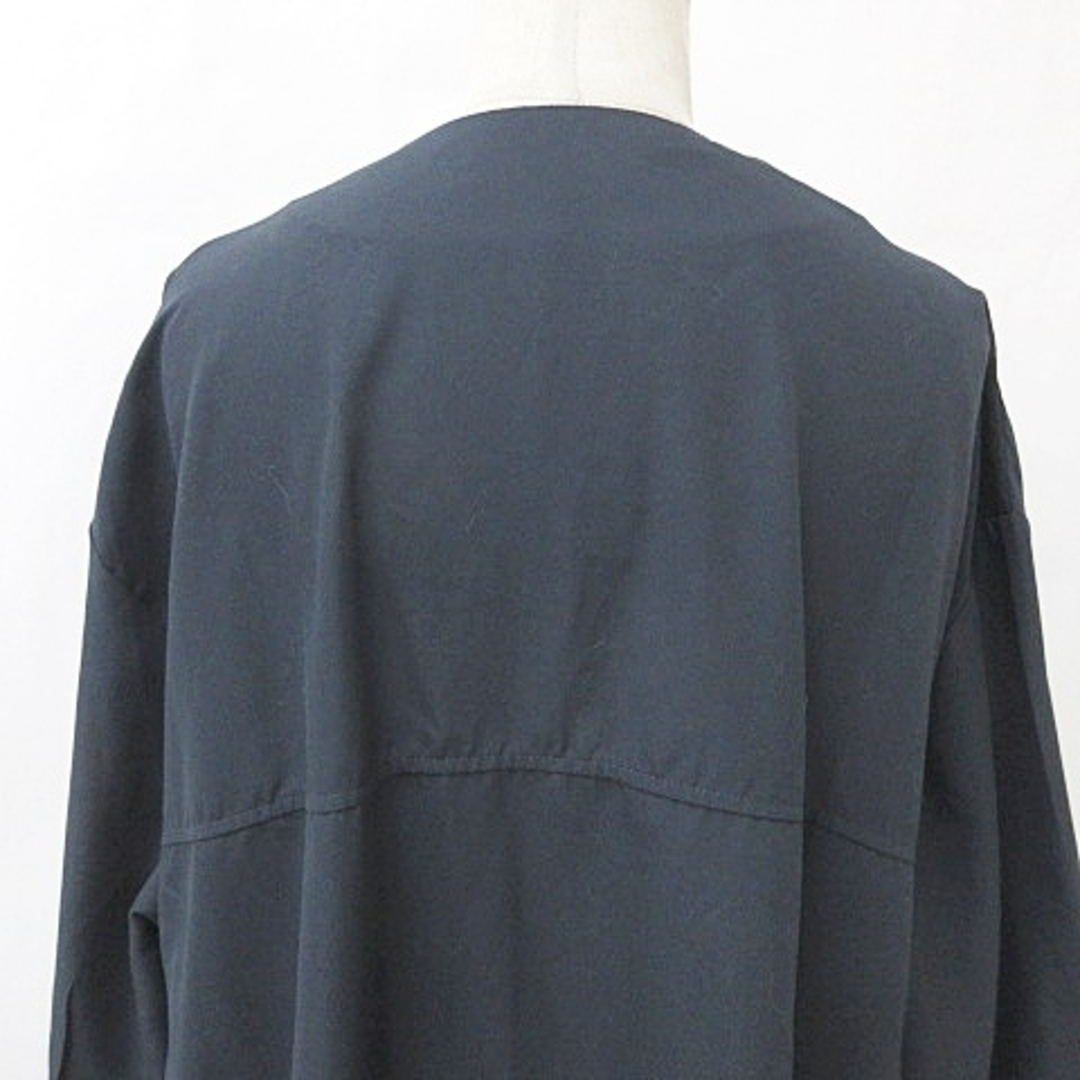 SHOO・LA・RUE(シューラルー)のシューラルー コート ロング ノーカラー Vネック 紺 ネイビー M レディースのジャケット/アウター(その他)の商品写真