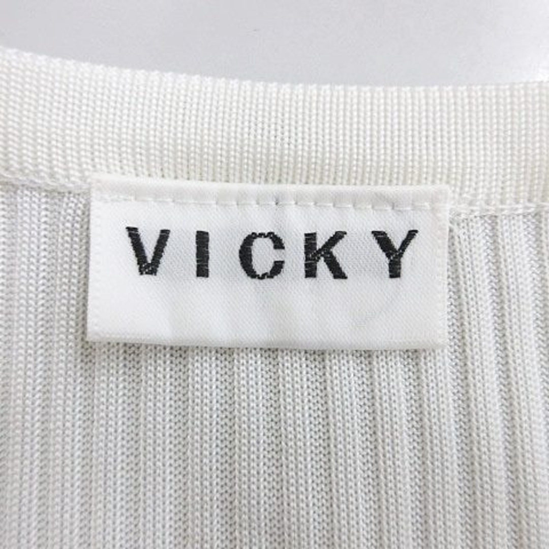 VICKY(ビッキー)のビッキー VICKY ニット カーディガン 長袖 Vネック アイボリー M レディースのトップス(カーディガン)の商品写真