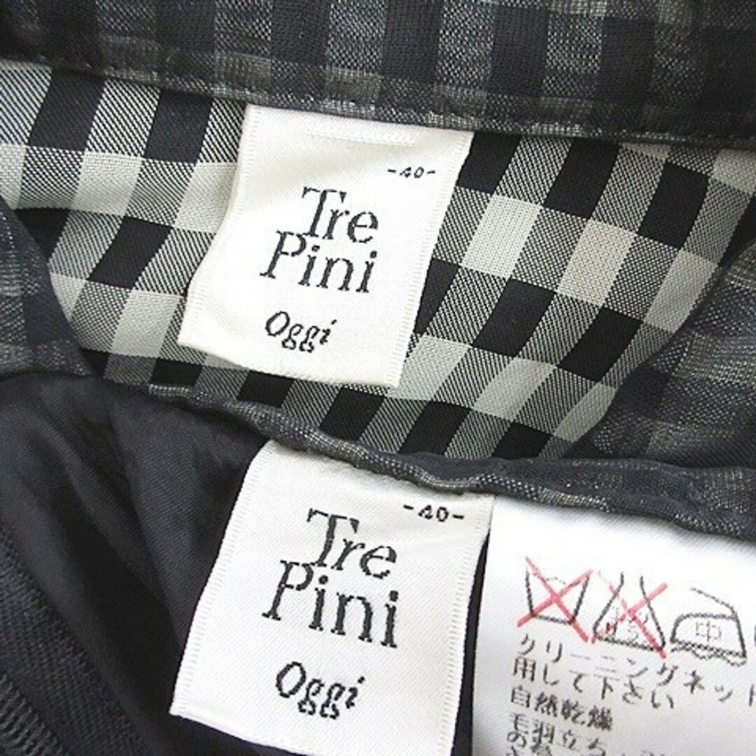 other(アザー)のTre Pini セットアップ ブラウス スカート 七分袖 ラップ 黒 40 レディースのフォーマル/ドレス(スーツ)の商品写真