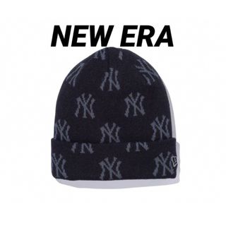 ニューエラー(NEW ERA)の【新品】ベーシック カフニット MLB Monogram ヤンキース ブラック(ニット帽/ビーニー)