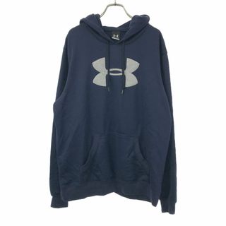 UNDER ARMOUR - アンダーアーマー 長袖 スウェットパーカー LG ネイビー UNDER ARMOUR メンズ 古着 【240326】