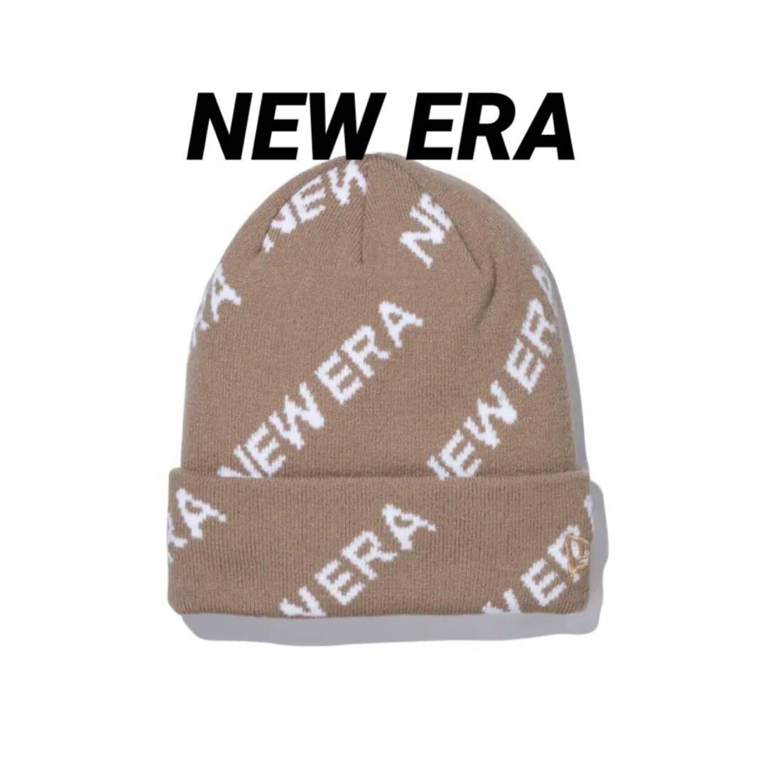 NEW ERA(ニューエラー)の【新品】ベーシック カフニット Logo Monogram ベージュ メンズの帽子(ニット帽/ビーニー)の商品写真