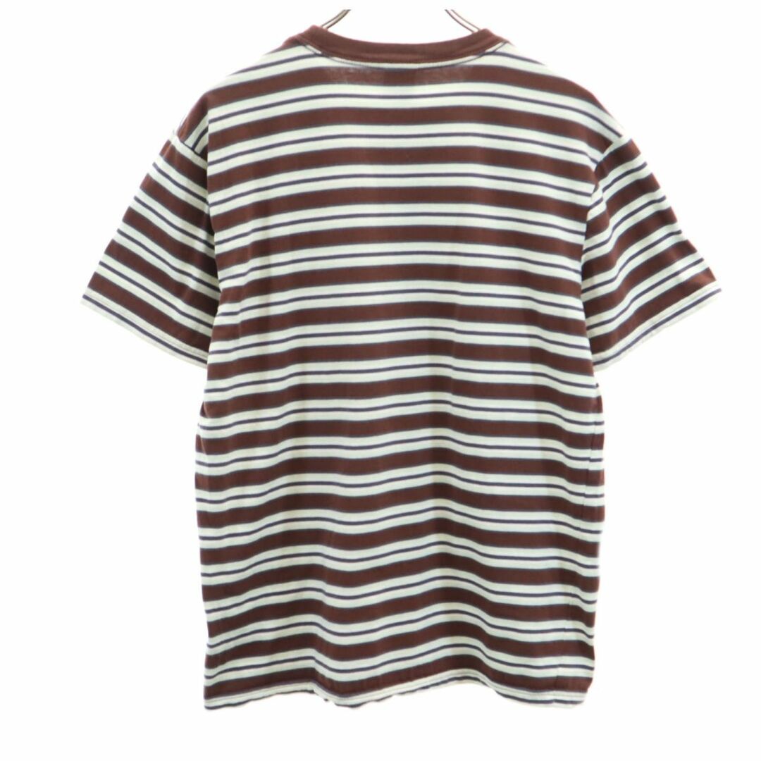 HUF(ハフ)のハフ ボーダー柄 半袖 Tシャツ M ブラウン系 HUF メンズ 古着 【240326】 メンズのトップス(Tシャツ/カットソー(半袖/袖なし))の商品写真