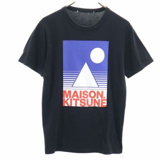 メゾンキツネ(MAISON KITSUNE')のメゾンキツネ プリント 半袖 Tシャツ ブラック MAISON KITSUNE PARIS メンズ 古着 【240326】 メール便可(Tシャツ/カットソー(半袖/袖なし))