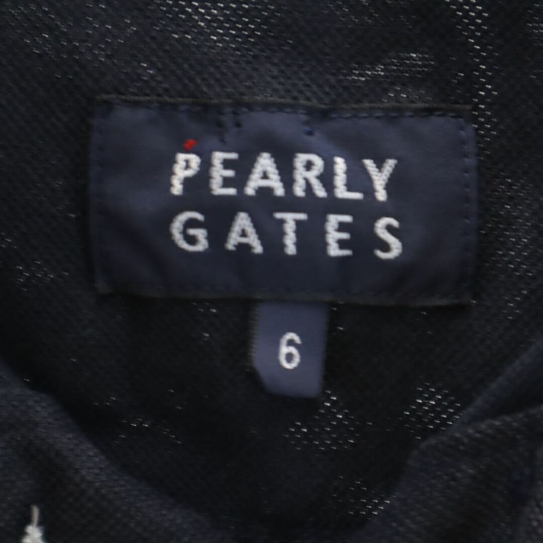 PEARLY GATES(パーリーゲイツ)のパーリーゲイツ 日本製 ゴルフ 半袖 ポロシャツ 6 ネイビー PEARLY GATES ロゴ レディース 古着 【240326】 スポーツ/アウトドアのゴルフ(ウエア)の商品写真