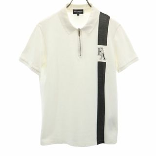 Emporio Armani - エンポリオアルマーニ 半袖 ジップ Tシャツ L ホワイト Emporio Armani ロゴ メンズ 古着 【240326】