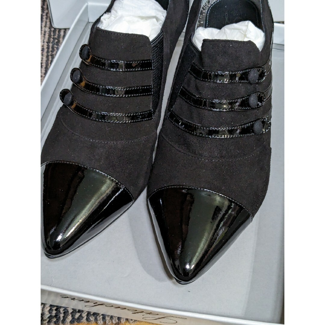 試着のみ　スエード×エナメル　ブラック靴♡ レディースの靴/シューズ(ハイヒール/パンプス)の商品写真
