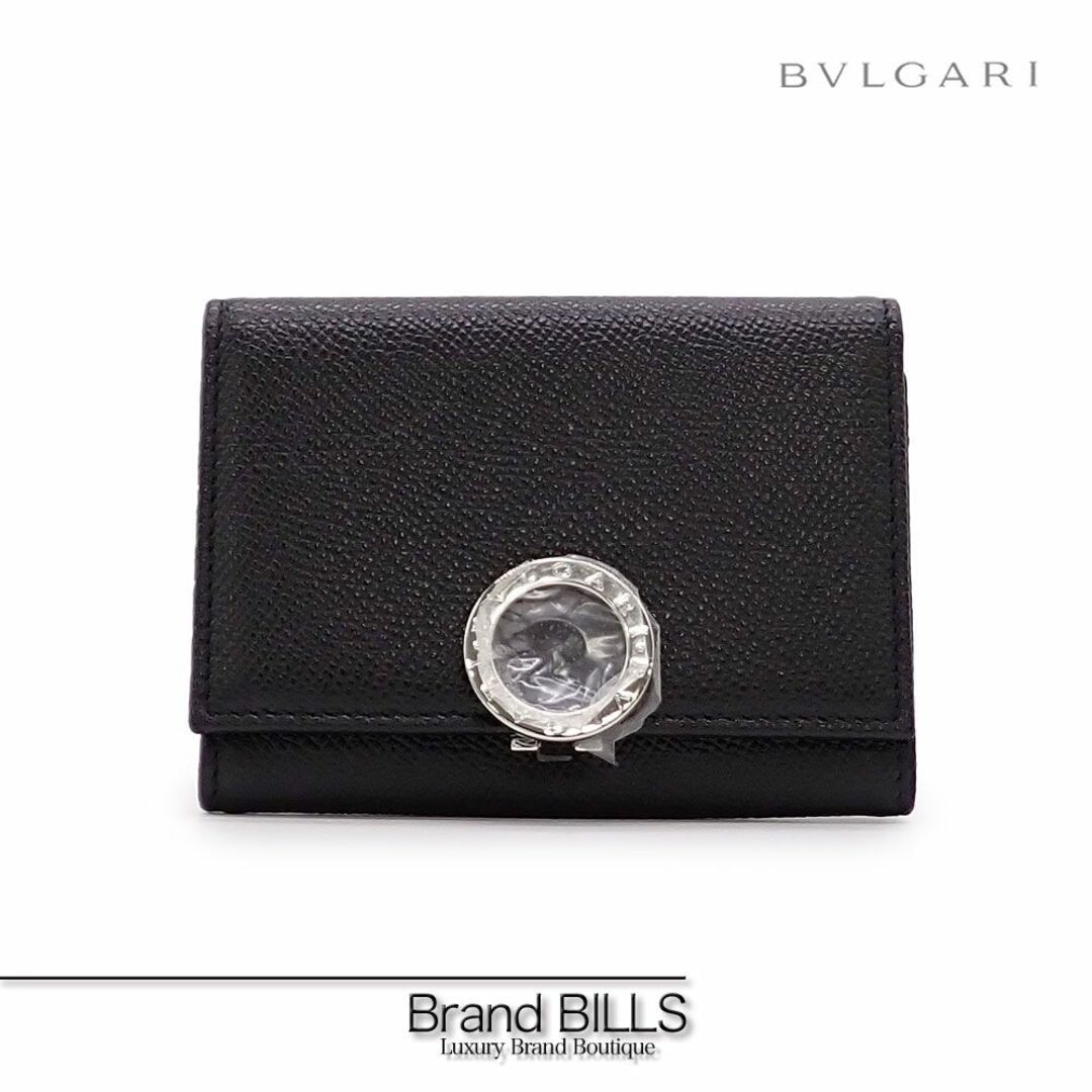 BVLGARI(ブルガリ)の未使用品 ブルガリ・ブルガリ カードケース 名刺入れ 30420 ロゴクリップ グレインレザー ブラック シルバー金具 メンズのファッション小物(名刺入れ/定期入れ)の商品写真