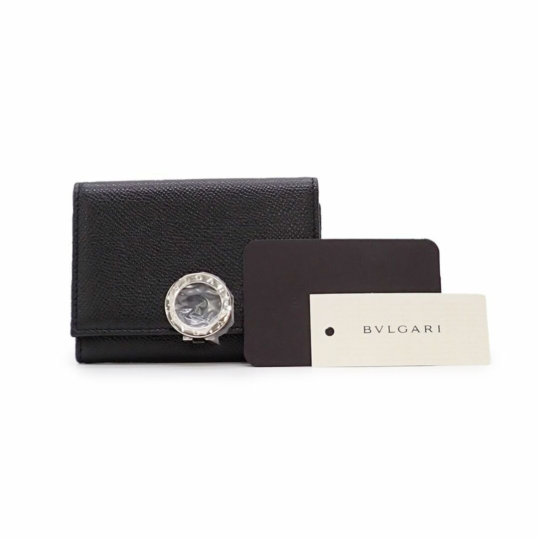 BVLGARI(ブルガリ)の未使用品 ブルガリ・ブルガリ カードケース 名刺入れ 30420 ロゴクリップ グレインレザー ブラック シルバー金具 メンズのファッション小物(名刺入れ/定期入れ)の商品写真