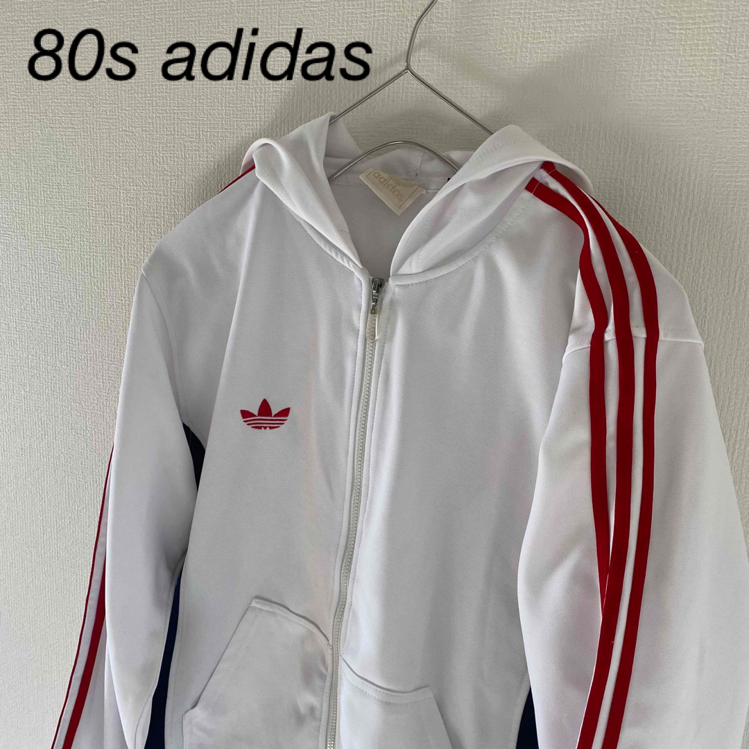 adidas(アディダス)の80sadidasアディダストラックジャケットジャージパーカーレディースホワイト レディースのトップス(パーカー)の商品写真