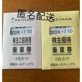 ケイハンヒャッカテン(京阪百貨店)の京阪株主優待乗車券  10枚  (鉄道乗車券)