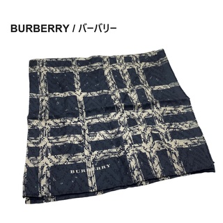 BURBERRY - バーバリー　小判スカーフ　グレーチェック　良品　
