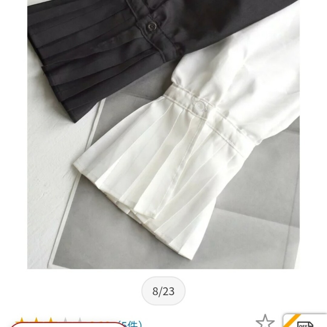 白　ブラウス　白ブラウス　シャツ　白シャツ　飾り袖　袖　レディーストップス レディースのトップス(シャツ/ブラウス(長袖/七分))の商品写真