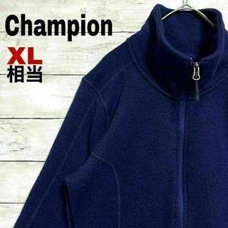 チャンピオン(Champion)のz12 US古着 Champion フリース フルジップジャケット 刺繍ロゴ(その他)