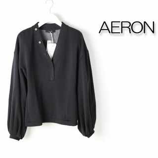 アーロン(AERON)の082 新品 AERON ボタン プルオーバー トップス ブラック S(その他)