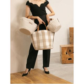 LUDLOW - [WEB限定] Gingham check tote S