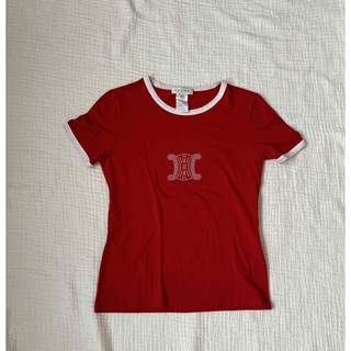 celine - CELINE セリーヌ トリオンフロゴ Tシャツ 赤