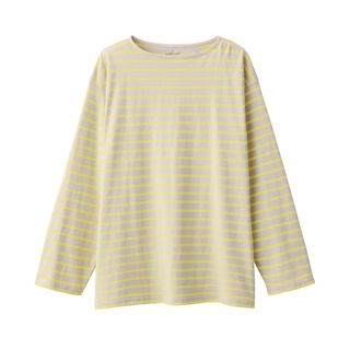 ムジルシリョウヒン(MUJI (無印良品))の【未使用】無印良品 ボートネック九分丈 ボーダーTシャツ(Tシャツ/カットソー(七分/長袖))