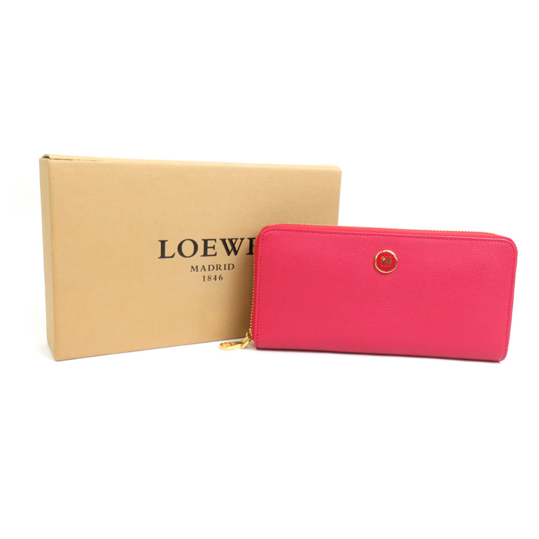 LOEWE(ロエベ)のロエベ LOEWE ラウンドファスナー長財布 レザー レッド 送料無料【中古】 h30162f レディースのファッション小物(財布)の商品写真