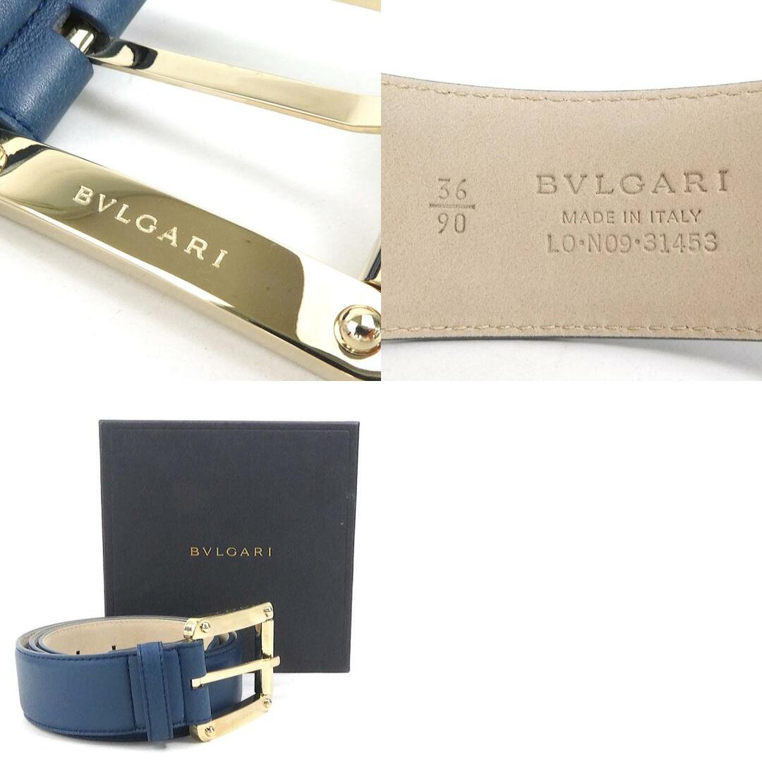 BVLGARI(ブルガリ)のブルガリ BVLGARI ベルト レザー ブルー系 ゴールド メンズ 送料無料【中古】 h30166f メンズのファッション小物(ベルト)の商品写真