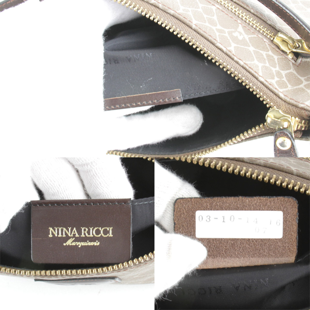 NINA RICCI(ニナリッチ)の良品『USED』 NINA RICCI ニナリッチ ハンドバッグ PVC ブラウン【中古】 レディースのバッグ(ハンドバッグ)の商品写真