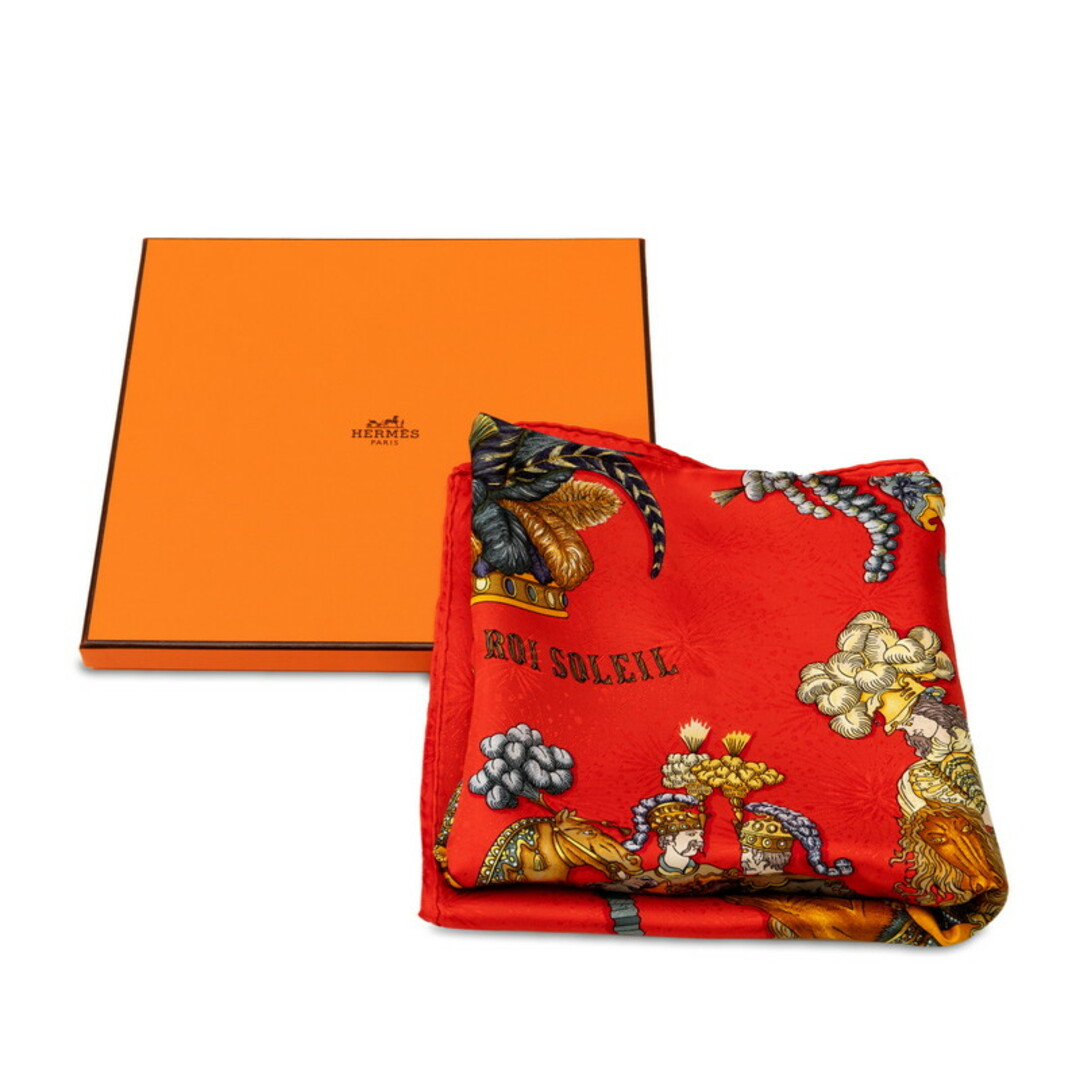 Hermes(エルメス)の美品 エルメス カレ90 LES FETES DU ROI SOLEIL 太陽王の祝典 スカーフ シルク レディース HERMES 【222-43610】 レディースのファッション小物(バンダナ/スカーフ)の商品写真