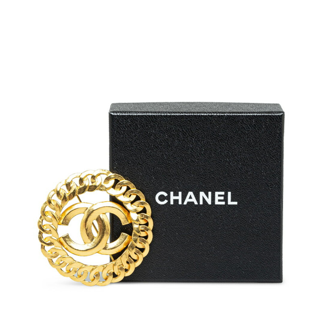 CHANEL(シャネル)の美品 シャネル ヴィンテージ ラウンドチェーン ココマーク ブローチ メッキ レディース CHANEL 【222-43630】 レディースのアクセサリー(ブローチ/コサージュ)の商品写真