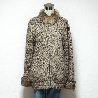 バーバリーブラックレーベル(BURBERRY BLACK LABEL)のバーバリー ブラック レーベル ブラウン系 ラビットファー ニットジャケット　3(その他)