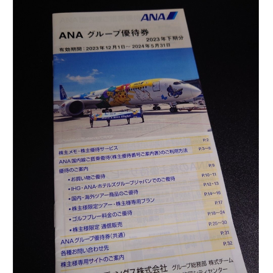 ANA(全日本空輸)(エーエヌエー(ゼンニッポンクウユ))のANA株主優待券 2枚 + 優待冊子 チケットの優待券/割引券(その他)の商品写真