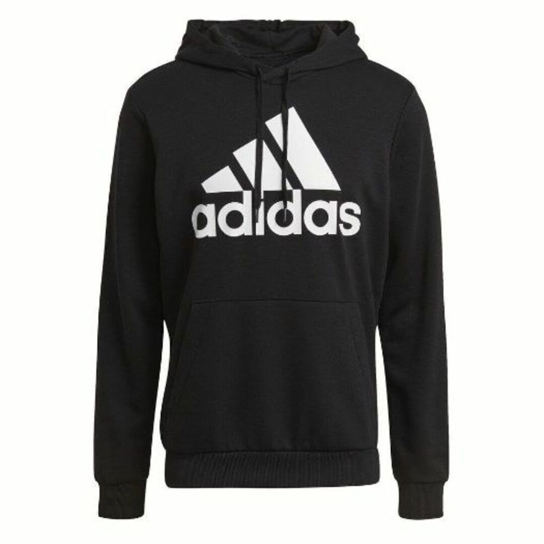 adidas(アディダス)の【新品】アディダス カジュアル エッセンシャルズ スウェット パーカー 黒 M メンズのトップス(パーカー)の商品写真